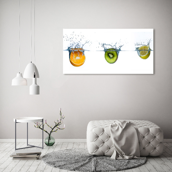 Schilderij glas Fruit onder water