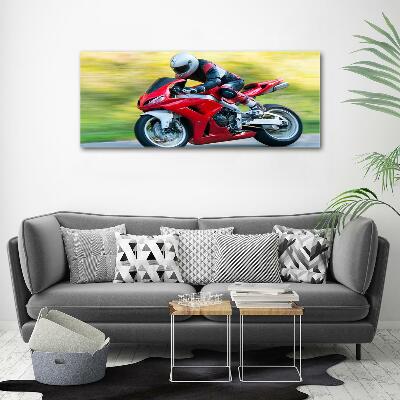 Schilderij glas Motorfiets