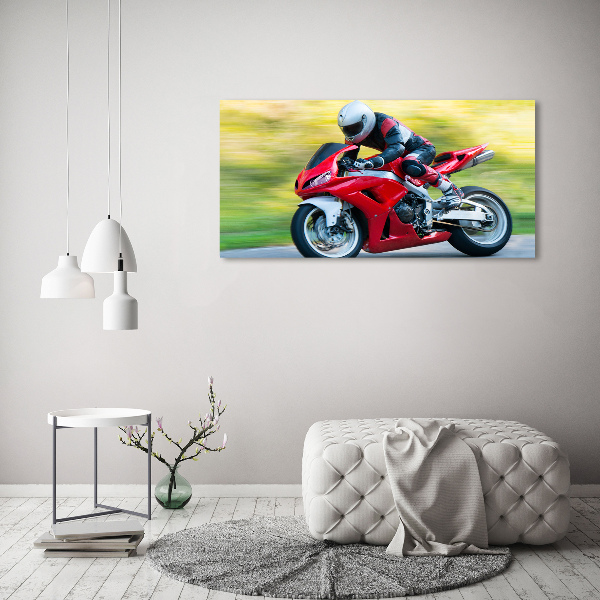 Schilderij glas Motorfiets
