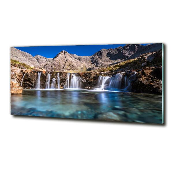 Foto schilderij op glas Waterval in de bergen