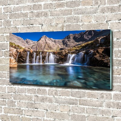 Foto schilderij op glas Waterval in de bergen