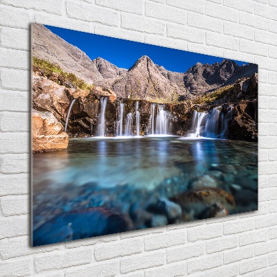 Foto schilderij op glas Waterval in de bergen
