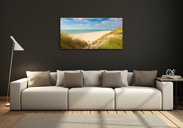 Schilderij op glas duinen aan zee