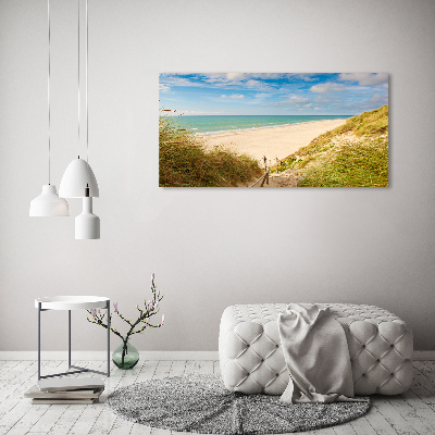 Schilderij op glas duinen aan zee