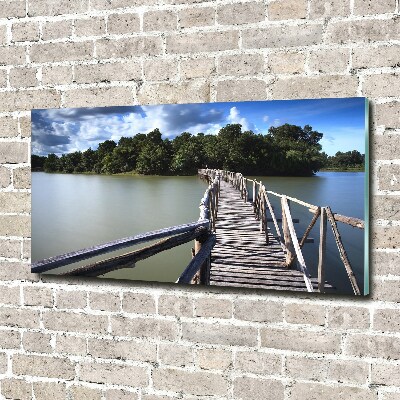 Schilderij op glas Houten brug