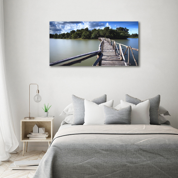 Schilderij op glas Houten brug