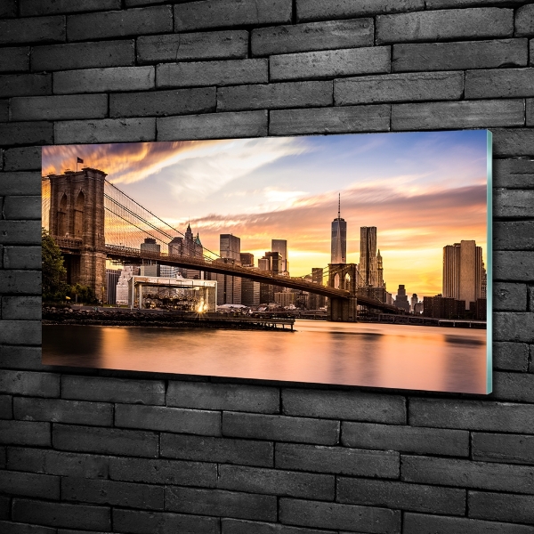 Schilderij op glas Brooklynbrug