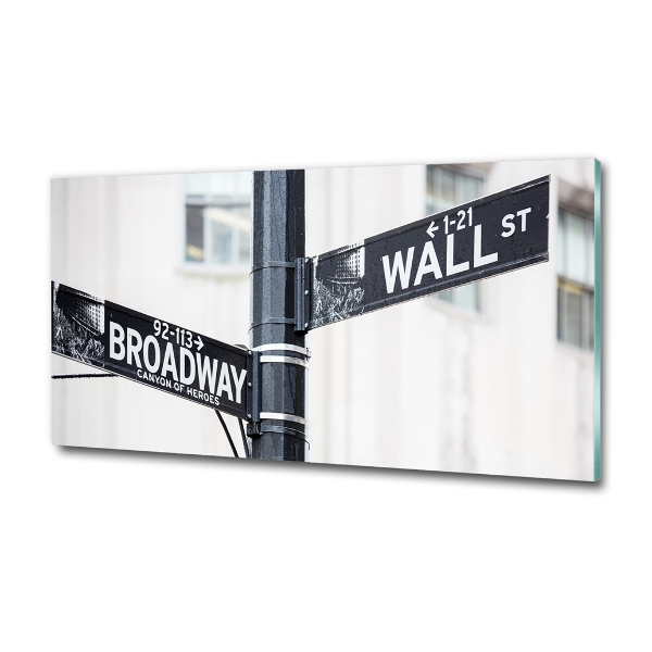 Schilderij op glas Wall Street-bord