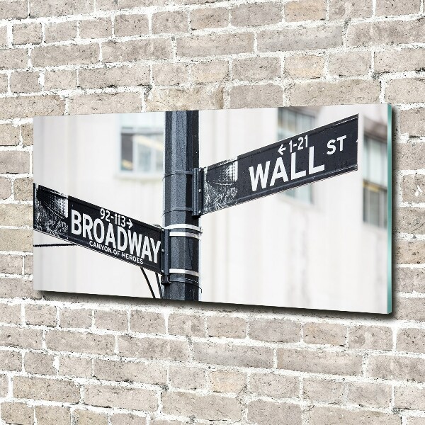 Schilderij op glas Wall Street-bord