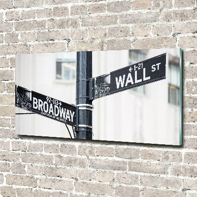 Schilderij op glas Wall Street-bord