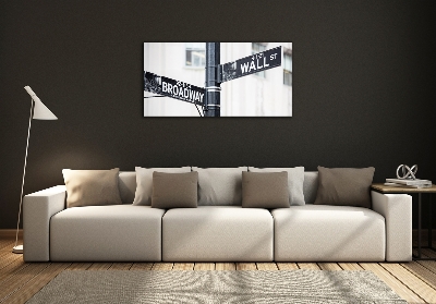 Schilderij op glas Wall Street-bord
