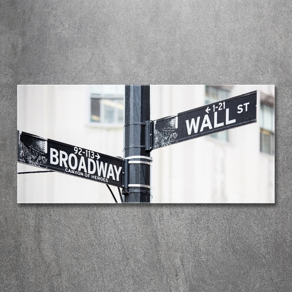 Schilderij op glas Wall Street-bord