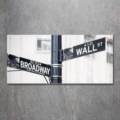 Schilderij op glas Wall Street-bord