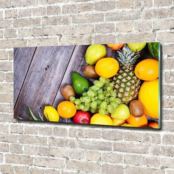 Schilderij glas Fruit aan hout