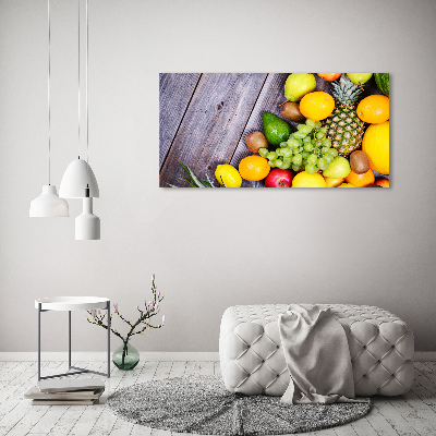 Schilderij glas Fruit aan hout