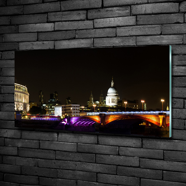 Glazen schilderij De brug 's nachts