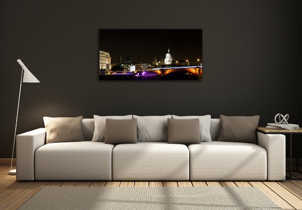 Glazen schilderij De brug 's nachts