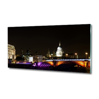 Glazen schilderij De brug 's nachts