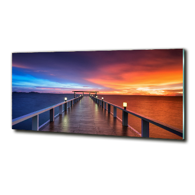 Schilderij op glas Houten brug