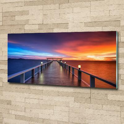 Schilderij op glas Houten brug