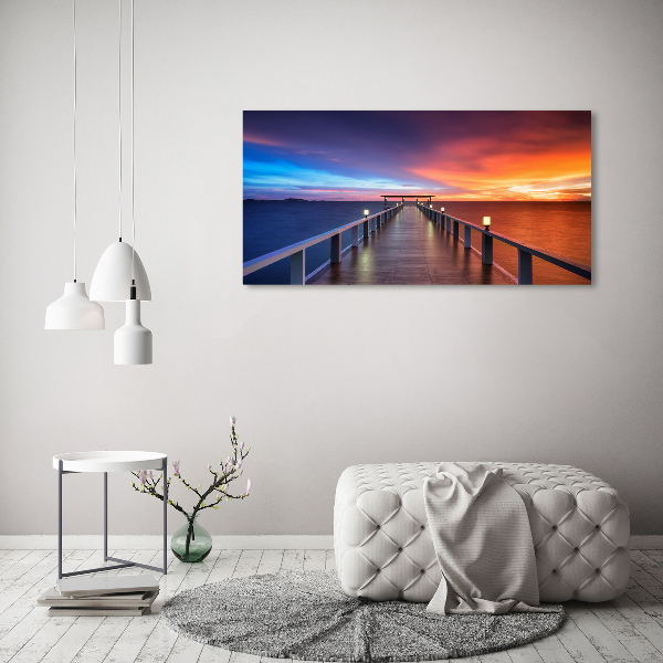 Schilderij op glas Houten brug