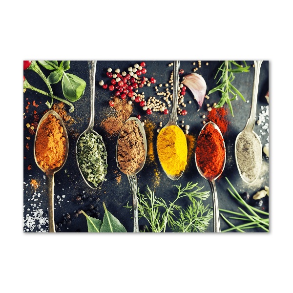 Schilderij op glas Kleurrijke kruiden