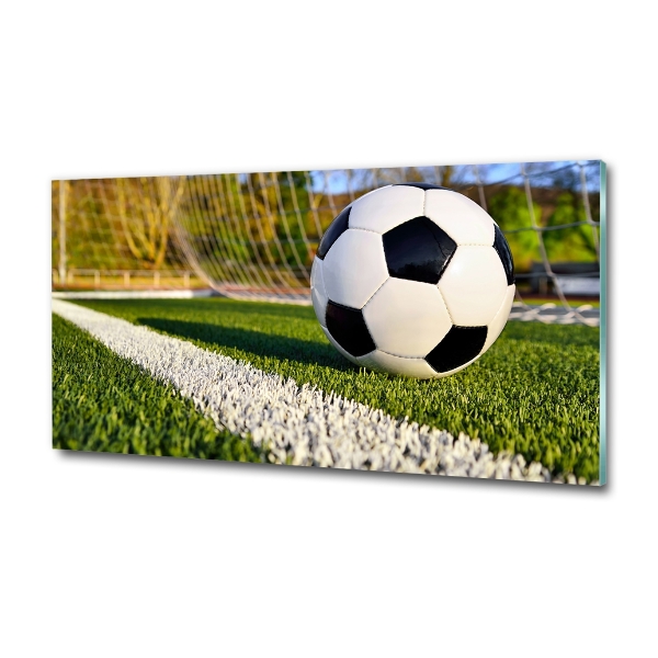 Foto schilderij op glas De bal ligt in het doel.