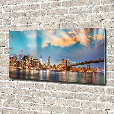 Foto schilderij op glas Brooklynbrug