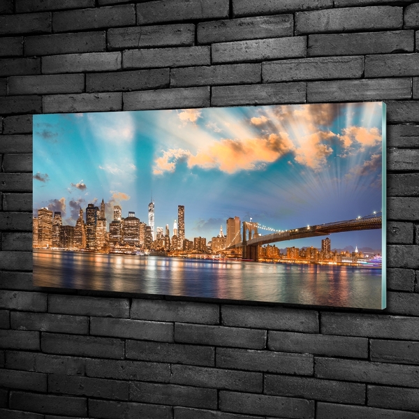 Foto schilderij op glas Brooklynbrug