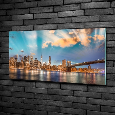 Foto schilderij op glas Brooklynbrug