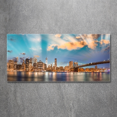 Foto schilderij op glas Brooklynbrug