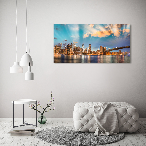 Foto schilderij op glas Brooklynbrug