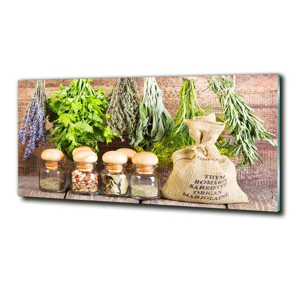 Foto schilderij op glas Kruiden aan een touwtje