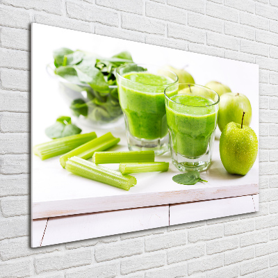 Schilderij glas Groene cocktail