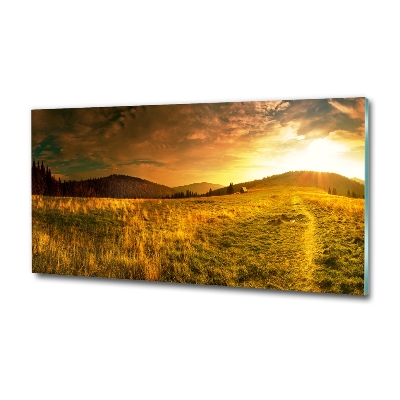 Schilderij glas Panorama van het Tatragebergte