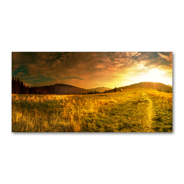 Schilderij glas Panorama van het Tatragebergte