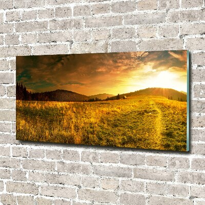 Schilderij glas Panorama van het Tatragebergte