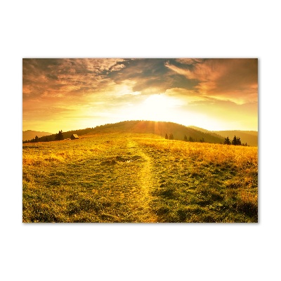 Schilderij glas Panorama van het Tatragebergte