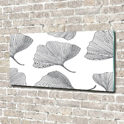 Schilderij glas Ginkgo