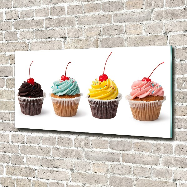 Glazen schilderij Cupcakes