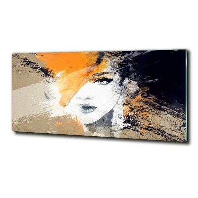 Schilderij glas Portret van een vrouw