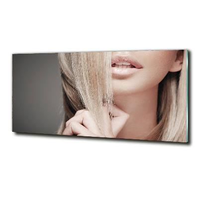 Schilderij op glas Mooie blondine