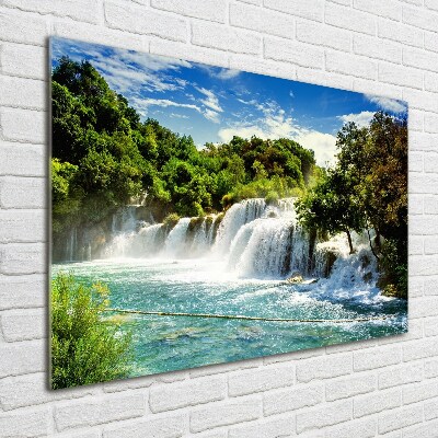 Schilderij op glas Krka-waterval
