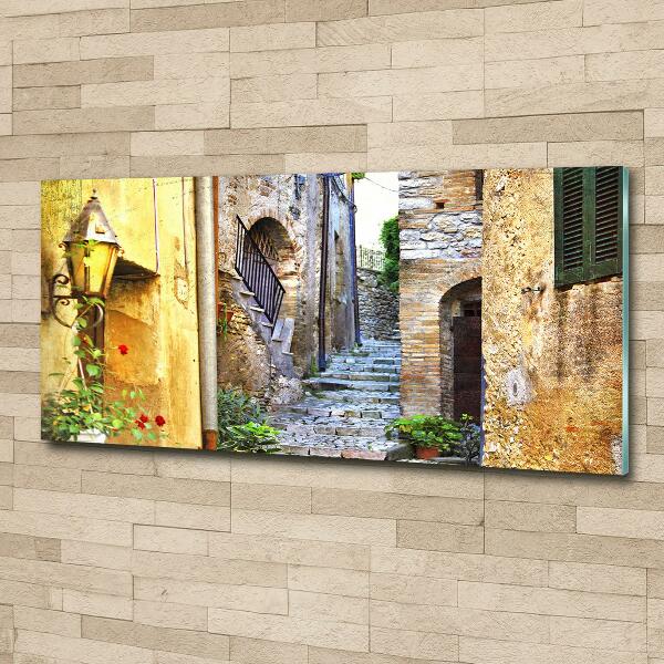 Glazen schilderij Een charmante straat