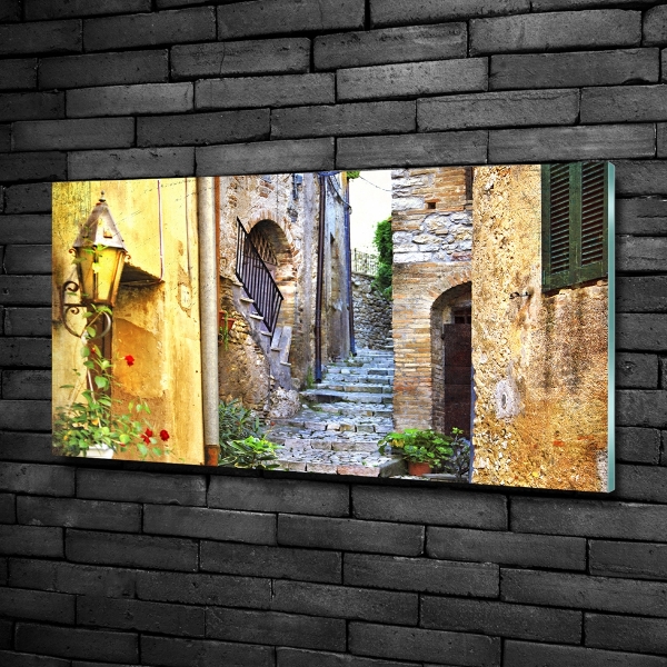 Glazen schilderij Een charmante straat