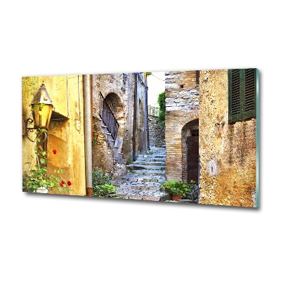 Glazen schilderij Een charmante straat