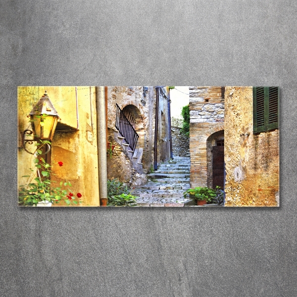 Glazen schilderij Een charmante straat