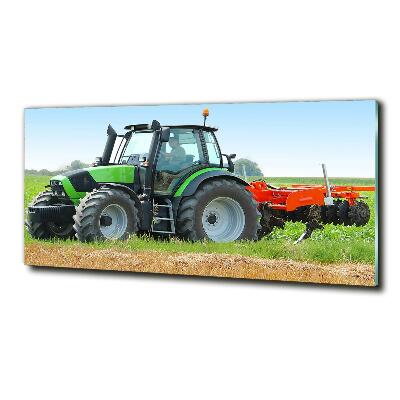 Glazen schilderij Tractor op het veld