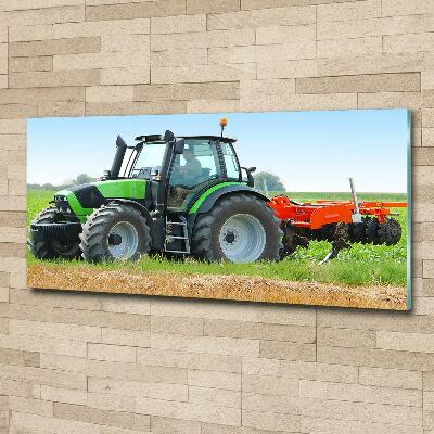 Glazen schilderij Tractor op het veld