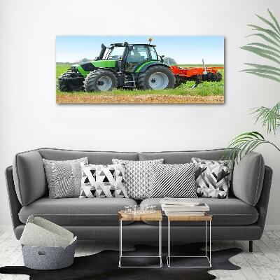 Glazen schilderij Tractor op het veld